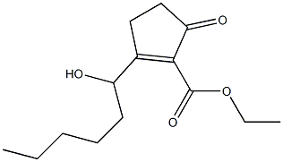 5-Oxo-2-(1-hydroxyhexyl)-1-cyclopentene-1-carboxylic acid ethyl ester Struktur