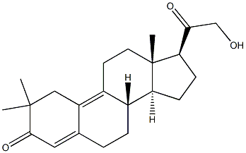 2,2-Dimethyl-21-hydroxy-19-norpregna-4,9-diene-3,20-dione Struktur