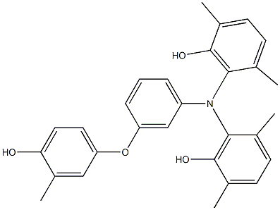 N,N-Bis(6-hydroxy-2,5-dimethylphenyl)-3-(4-hydroxy-3-methylphenoxy)benzenamine Struktur