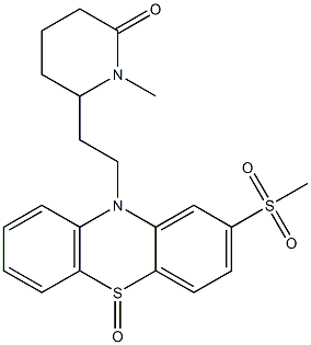 2-(Methylsulfonyl)-10-[2-(1-methyl-6-oxopiperidin-2-yl)ethyl]-10H-phenothiazine 5-oxide Struktur