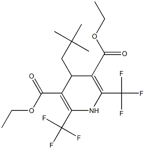 1,4-Dihydro-2,6-bis(trifluoromethyl)-4-neopentylpyridine-3,5-dicarboxylic acid diethyl ester Struktur