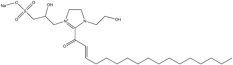 1-(2-Hydroxyethyl)-3-[2-hydroxy-3-(sodiooxysulfonyl)propyl]-2-(2-heptadecenoyl)-2-imidazoline-3-ium Struktur