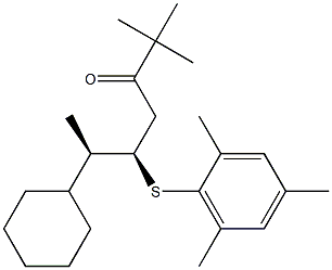 (5R,6R)-5-(2,4,6-Trimethylphenylthio)-2,2-dimethyl-6-cyclohexyl-3-heptanone Struktur