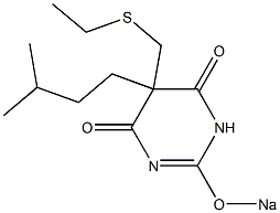 5-(Ethylthiomethyl)-5-isopentyl-2-sodiooxy-4,6(1H,5H)-pyrimidinedione Struktur