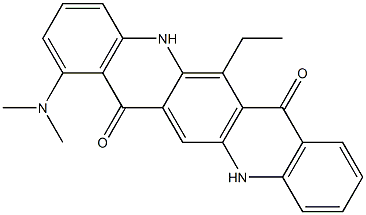 1-(Dimethylamino)-6-ethyl-5,12-dihydroquino[2,3-b]acridine-7,14-dione Struktur