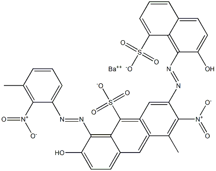 Bis[1-[(3-methyl-2-nitrophenyl)azo]-2-hydroxy-8-naphthalenesulfonic acid]barium salt Struktur