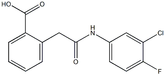 2-[2-[3-Chloro-4-fluoroanilino]-2-oxoethyl]benzoic acid Struktur