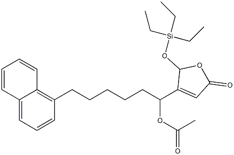 Acetic acid 1-[[2,5-dihydro-5-oxo-2-(triethylsiloxy)furan]-3-yl]-6-(1-naphtyl)hexyl ester Struktur