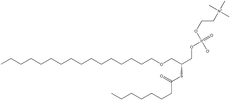 N,N,N-Trimethyl-2-[[[(R)-2-(octanoylthio)-4-oxaicosan-1-yloxy]phosphinato]oxy]ethanaminium Struktur