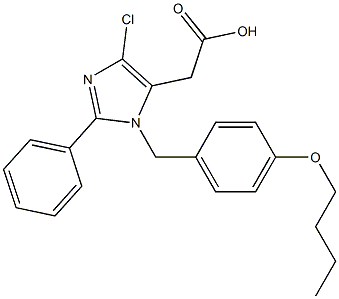 4-Chloro-1-(4-butoxybenzyl)-2-(phenyl)-1H-imidazole-5-acetic acid Struktur