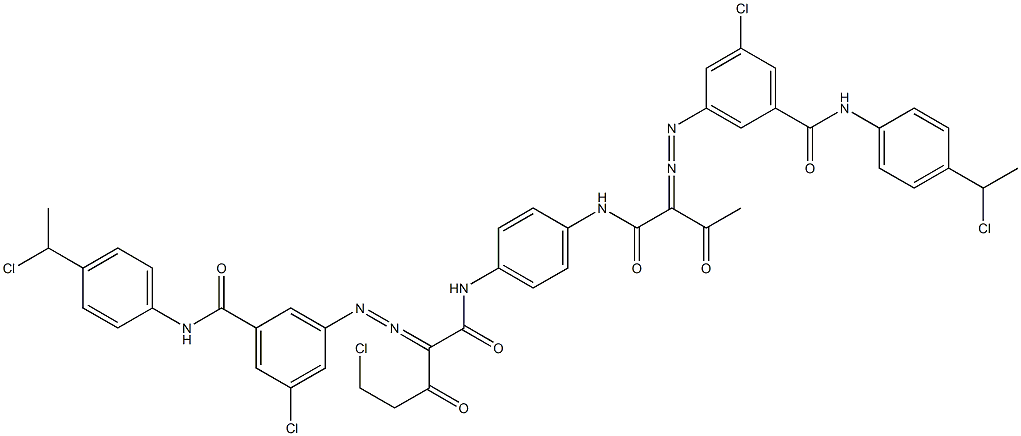 3,3'-[2-(Chloromethyl)-1,4-phenylenebis[iminocarbonyl(acetylmethylene)azo]]bis[N-[4-(1-chloroethyl)phenyl]-5-chlorobenzamide] Struktur