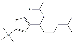 Acetic acid 1-[5-(trimethylsilyl)-3-furyl]-5-methyl-4-hexenyl ester Struktur