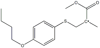 2-[(4-Butoxyphenyl)thio]-1-methyl-1-(methoxycarbonyl)ethyl radical Struktur