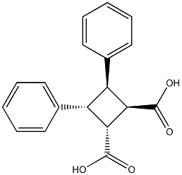 (1R,2R,3R,4R)-3,4-Diphenyl-1,2-cyclobutanedicarboxylic acid Struktur