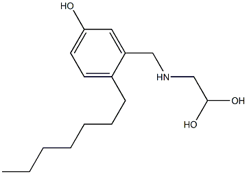 3-[(2,2-Dihydroxyethyl)aminomethyl]-4-heptylphenol Struktur