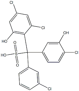 (3-Chlorophenyl)(4-chloro-3-hydroxyphenyl)(2,4-dichloro-6-hydroxyphenyl)methanesulfonic acid Struktur