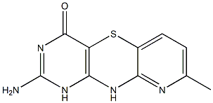 2-Amino-8-methyl-1H-pyrido[3,2-b]pyrimido[4,5-e][1,4]thiazin-4(10H)-one Struktur