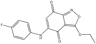 3-Ethoxy-5-(4-fluorophenylamino)-2,1-benzisoxazole-4,7-dione Struktur