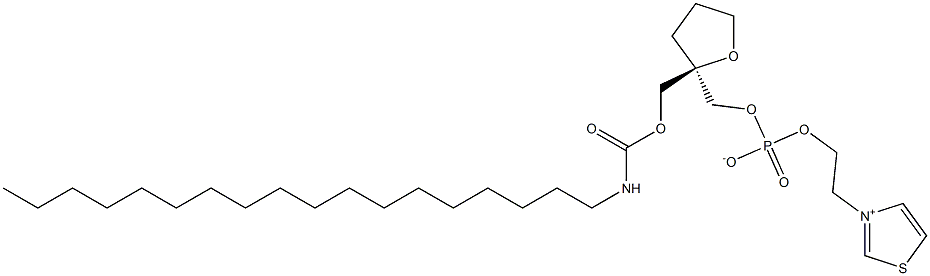 3-[2-[[[[[(S)-Tetrahydro-2-[[[(octadecylamino)carbonyl]oxy]methyl]furan]-2-yl]methoxy]phosphinato]oxy]ethyl]thiazol-3-ium Struktur