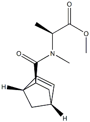 N-[[(1R,2S,4R)-Bicyclo[2.2.1]hept-5-en-2-yl]carbonyl]-N-methyl-L-alanine methyl ester Struktur