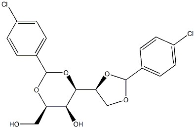 2-O,4-O:5-O,6-O-Bis(4-chlorobenzylidene)-L-glucitol Struktur