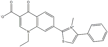 1,4-Dihydro-1-ethyl-4-oxo-7-[(3-methyl-4-phenylthiazol-3-ium)-2-yl]quinoline-3-carboxylic acid Struktur