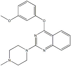 2-[4-Methyl-1-piperazinyl]-4-(3-methoxyphenoxy)quinazoline Struktur