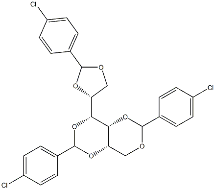 1-O,3-O:2-O,4-O:5-O,6-O-Tris(4-chlorobenzylidene)-D-glucitol Struktur