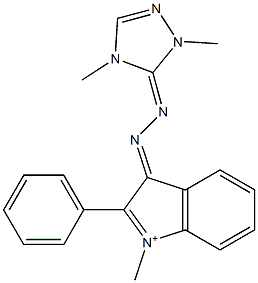 3-[2-[(2,4-Dihydro-2,4-dimethyl-3H-1,2,4-triazole)-3-ylidene]hydrazono]-1-methyl-2-phenyl-3H-indolium Struktur