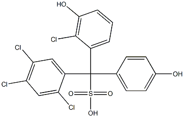 (2-Chloro-3-hydroxyphenyl)(2,4,5-trichlorophenyl)(4-hydroxyphenyl)methanesulfonic acid Struktur