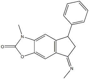 5,6-Dihydro-3-methyl-5-phenyl-7-(methylimino)-7H-indeno[5,6-d]oxazol-2(3H)-one Struktur