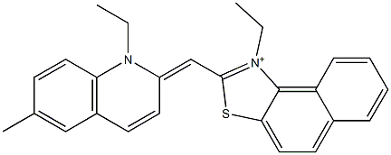 1-Ethyl-2-[(1-ethyl-6-methylquinolin-2(1H)-ylidene)methyl]naphtho[1,2-d]thiazol-1-ium Struktur