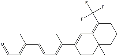 (2E,4E,6E)-3,7-Dimethyl-7-[(1,2,6,7,8,8a-hexahydro-8a-methyl-5-trifluoromethylnaphthalen)-3-yl]-2,4,6-heptatrienal Struktur