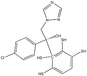 (1R)-1-(4-Chlorophenyl)-1-[[(2S)-tetrahydrothiophen]-2-yl]-2-(1H-1,2,4-triazol-1-yl)ethanol Struktur