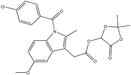 1-(4-Chlorobenzoyl)-5-methoxy-2-methyl-1H-indole-3-acetic acid 2,2-dimethyl-4-oxo-1,3-dioxolan-5-yl ester Struktur