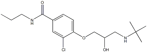 1-[4-[Propylcarbamoyl]-2-chlorophenoxy]-3-[tert-butylamino]-2-propanol Struktur