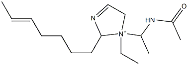 1-[1-(Acetylamino)ethyl]-1-ethyl-2-(5-heptenyl)-3-imidazoline-1-ium Struktur