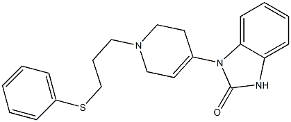 1-[1-(3-Phenylthiopropyl)-1,2,3,6-tetrahydropyridin-4-yl]-1H-benzimidazol-2(3H)-one Struktur