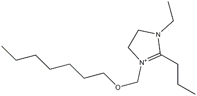 1-Ethyl-2-propyl-3-[(heptyloxy)methyl]-4,5-dihydro-1H-imidazol-3-ium Struktur