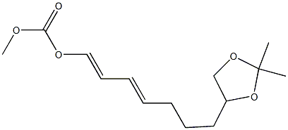 (2E,4E)-1-(Methoxycarbonyloxy)-7-(2,2-dimethyl-1,3-dioxolan-4-yl)-1,3-heptadiene Struktur