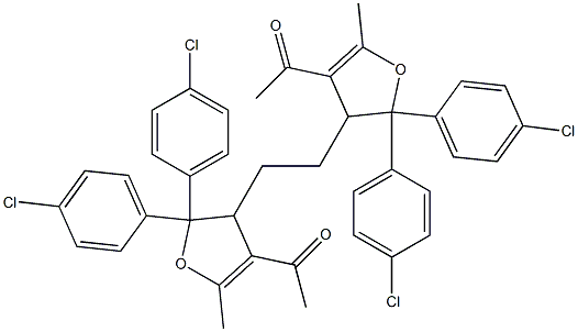 3,3'-(Ethylene)bis[4-acetyl-2,3-dihydro-5-methyl-2,2-bis(4-chlorophenyl)furan] Struktur