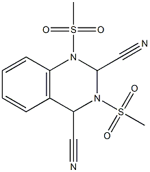 1,3-Bis(methylsulfonyl)-1,2,3,4-tetrahydroquinazoline-2,4-dicarbonitrile Struktur