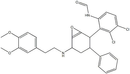 N-(3,4-dichlorophenyl)(6-((2-(3,4-dimethoxyphenyl)ethyl)amino)-2-oxo-4-phenylcyclohex-1-enyl)formamide Struktur