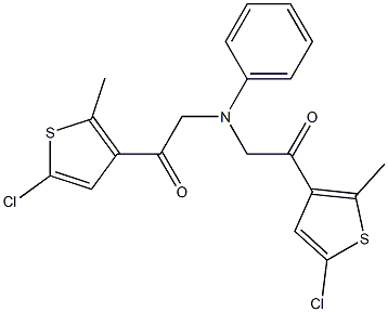 1-(5-CHLORO-2-METHYL-THIOPHEN-3-YL)-2-([2-(5-CHLORO-2-METHYL-THIOPHEN-3-YL)-2-OXO-ETHYL]-PHENYL-AMINO)-ETHANONE Struktur