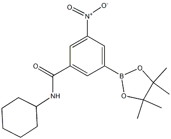 3-nitro-N-cyclohexyl-5-(4,4,5,5-tetramethyl-1,3,2-dioxaborolan-2-yl)benzamide Struktur