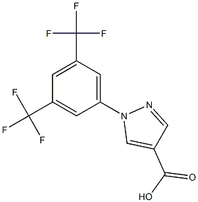 1-(3,5-bis(trifluoromethyl)phenyl)-1H-pyrazole-4-carboxylic acid Struktur