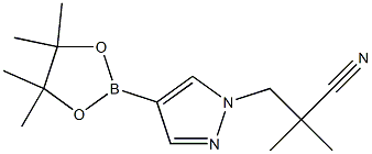 2,2-dimethyl-3-(4-(4,4,5,5-tetramethyl-1,3,2-dioxaborolan-2-yl)-1H-pyrazol-1-yl)propanenitrile Struktur