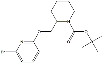 2-(6-Bromo-pyridin-2-yloxymethyl)-piperidine-1-carboxylic acid tert-butyl ester Struktur