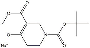 sodium 1-(tert-butoxycarbonyl)-5-(methoxycarbonyl)-1,2,3,6-tetrahydropyridin-4-olate Struktur