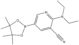 2-(diethylamino)-5-(4,4,5,5-tetramethyl-1,3,2-dioxaborolan-2-yl)pyridine-3-carbonitrile Struktur